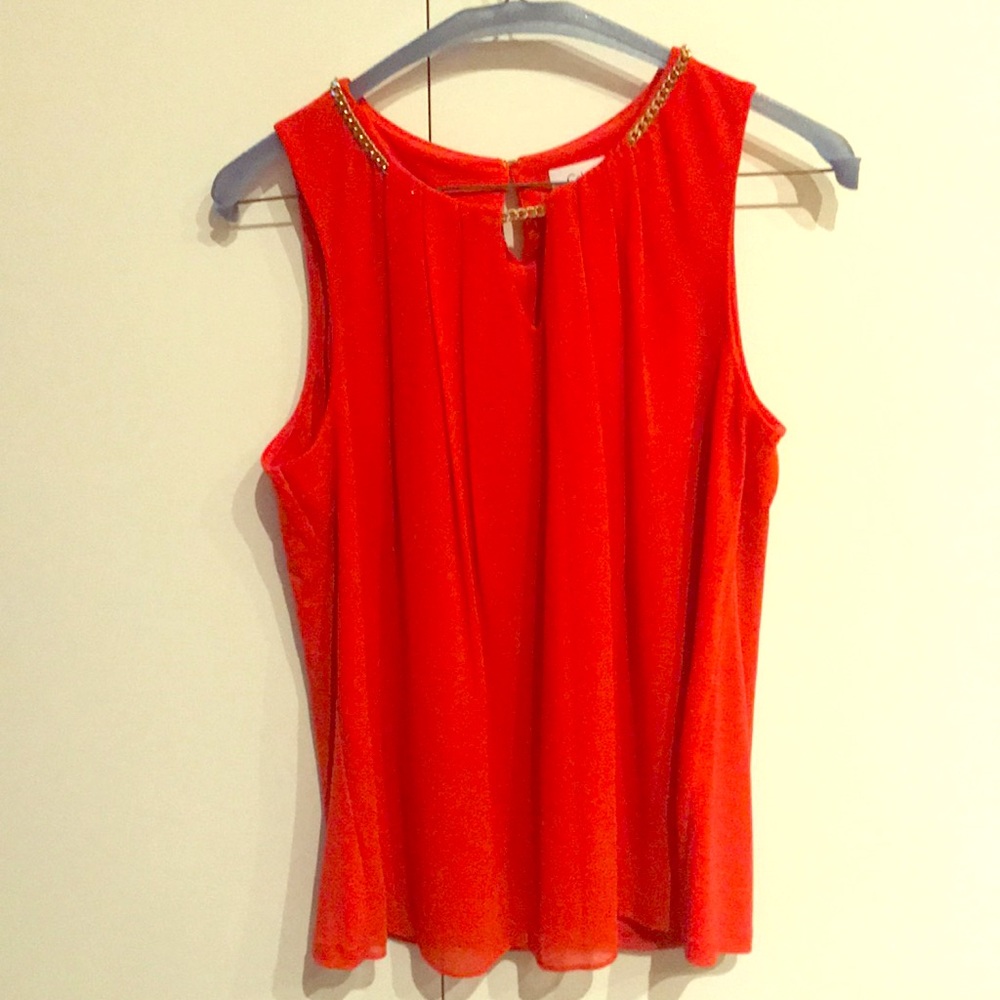 Orange Calvin Klein sleeveless top